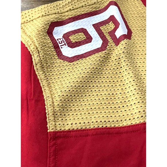 San Francisco 49ers Mens Red & Gold Mesh V-Neck Jersey XL By Starter - Picture 6 of 7